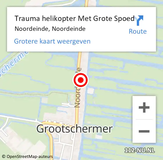 Locatie op kaart van de 112 melding: Trauma helikopter Met Grote Spoed Naar Noordeinde, Noordeinde op 13 februari 2022 16:20