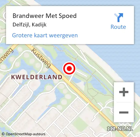 Locatie op kaart van de 112 melding: Brandweer Met Spoed Naar Delfzijl, Kadijk op 13 februari 2022 16:44