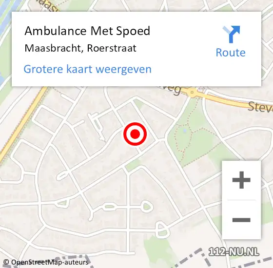 Locatie op kaart van de 112 melding: Ambulance Met Spoed Naar Maasbracht, Roerstraat op 13 februari 2022 16:59