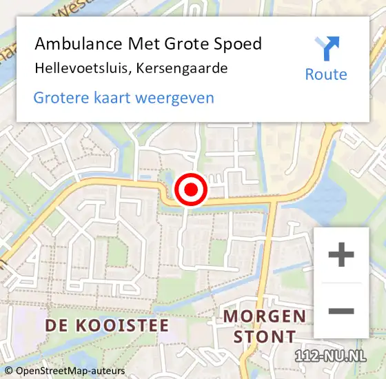Locatie op kaart van de 112 melding: Ambulance Met Grote Spoed Naar Hellevoetsluis, Kersengaarde op 13 februari 2022 17:47
