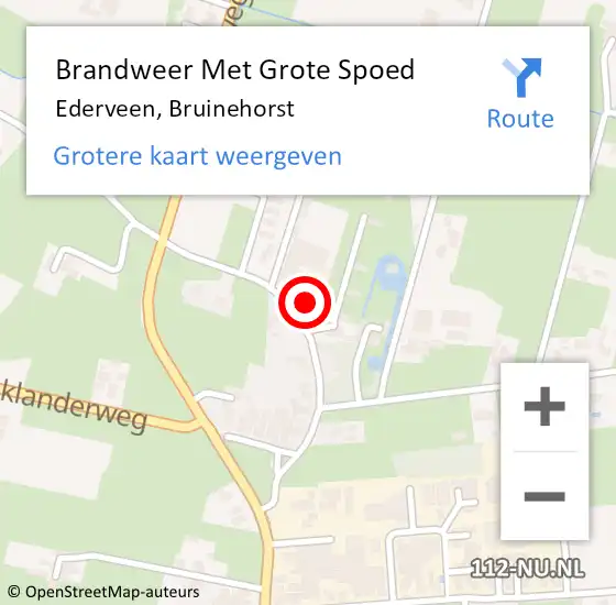Locatie op kaart van de 112 melding: Brandweer Met Grote Spoed Naar Ederveen, Bruinehorst op 13 februari 2022 18:08