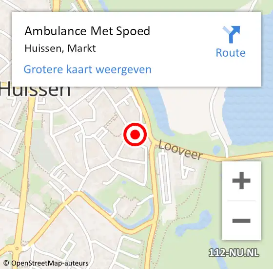 Locatie op kaart van de 112 melding: Ambulance Met Spoed Naar Huissen, Markt op 13 februari 2022 19:41