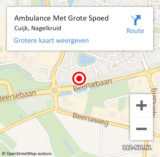 Locatie op kaart van de 112 melding: Ambulance Met Grote Spoed Naar Cuijk, Nagelkruid op 13 februari 2022 19:44