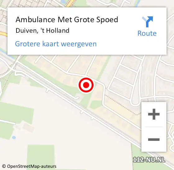 Locatie op kaart van de 112 melding: Ambulance Met Grote Spoed Naar Duiven, 't Holland op 13 februari 2022 20:12