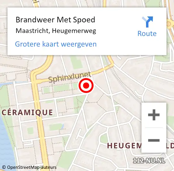 Locatie op kaart van de 112 melding: Brandweer Met Spoed Naar Maastricht, Heugemerweg op 13 februari 2022 20:26