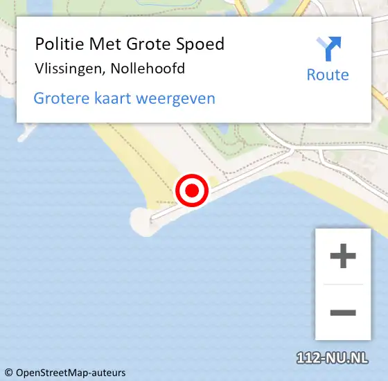 Locatie op kaart van de 112 melding: Politie Met Grote Spoed Naar Vlissingen, Nollehoofd op 13 februari 2022 21:16