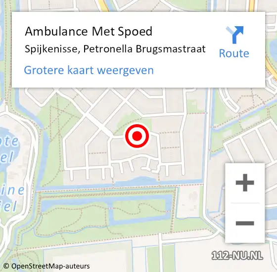 Locatie op kaart van de 112 melding: Ambulance Met Spoed Naar Spijkenisse, Petronella Brugsmastraat op 13 februari 2022 22:25