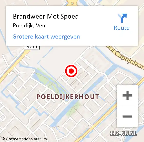 Locatie op kaart van de 112 melding: Brandweer Met Spoed Naar Poeldijk, Ven op 13 februari 2022 22:30