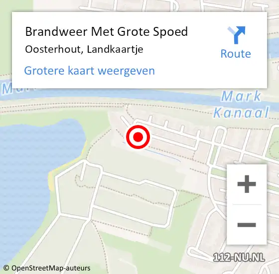 Locatie op kaart van de 112 melding: Brandweer Met Grote Spoed Naar Oosterhout, Landkaartje op 13 februari 2022 22:53