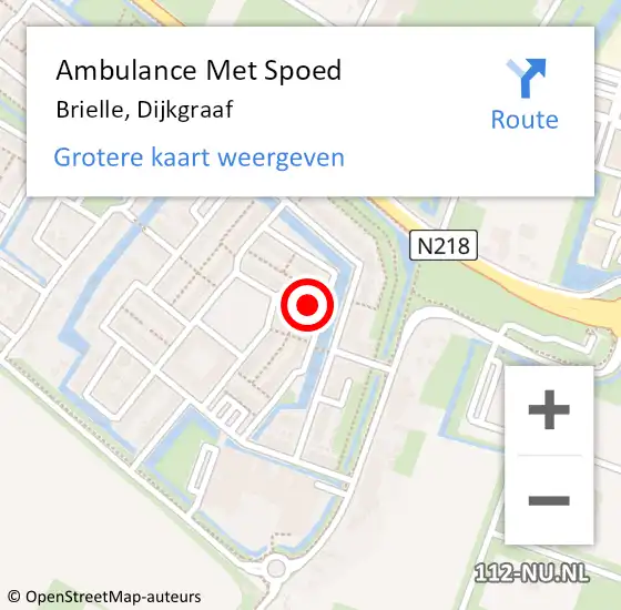 Locatie op kaart van de 112 melding: Ambulance Met Spoed Naar Brielle, Dijkgraaf op 13 februari 2022 23:40