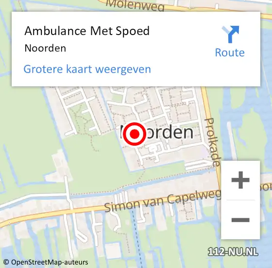 Locatie op kaart van de 112 melding: Ambulance Met Spoed Naar Noorden op 14 februari 2022 00:20