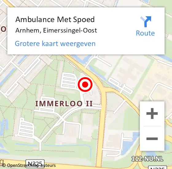 Locatie op kaart van de 112 melding: Ambulance Met Spoed Naar Arnhem, Eimerssingel-Oost op 14 februari 2022 00:35