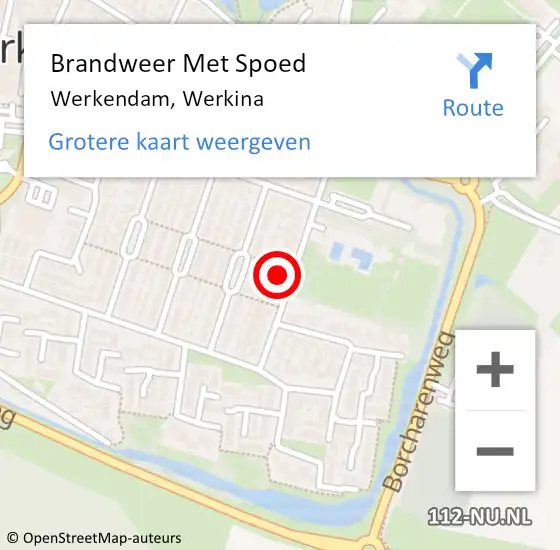 Locatie op kaart van de 112 melding: Brandweer Met Spoed Naar Werkendam, Werkina op 14 februari 2022 04:25