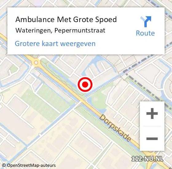 Locatie op kaart van de 112 melding: Ambulance Met Grote Spoed Naar Wateringen, Pepermuntstraat op 14 februari 2022 04:33