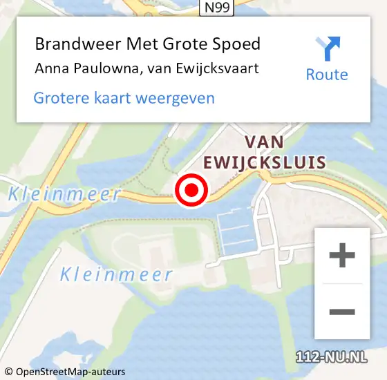 Locatie op kaart van de 112 melding: Brandweer Met Grote Spoed Naar Anna Paulowna, van Ewijcksvaart op 14 februari 2022 07:25