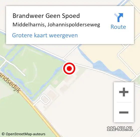 Locatie op kaart van de 112 melding: Brandweer Geen Spoed Naar Middelharnis, Johannispolderseweg op 14 februari 2022 08:48