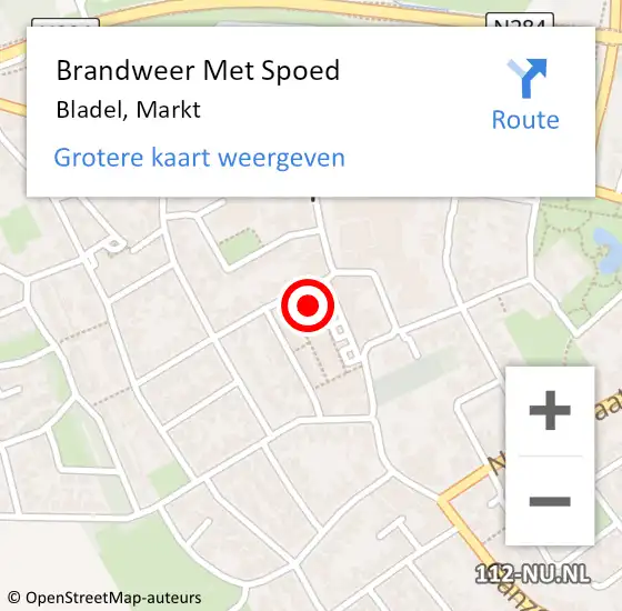 Locatie op kaart van de 112 melding: Brandweer Met Spoed Naar Bladel, Markt op 14 februari 2022 09:35