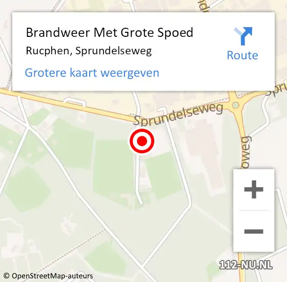 Locatie op kaart van de 112 melding: Brandweer Met Grote Spoed Naar Rucphen, Sprundelseweg op 14 februari 2022 10:31