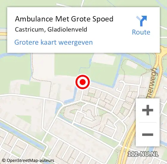 Locatie op kaart van de 112 melding: Ambulance Met Grote Spoed Naar Castricum, Gladiolenveld op 14 februari 2022 11:08