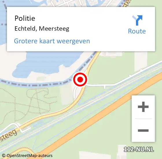 Locatie op kaart van de 112 melding: Politie Echteld, Meersteeg op 7 oktober 2013 16:17