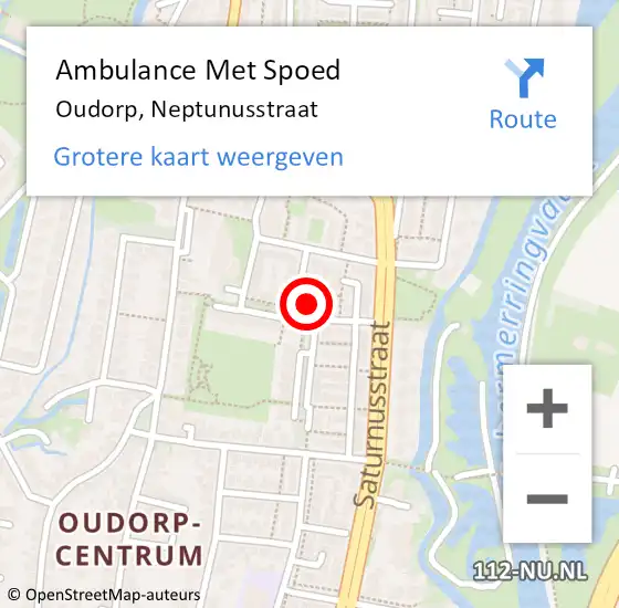 Locatie op kaart van de 112 melding: Ambulance Met Spoed Naar Oudorp, Neptunusstraat op 14 februari 2022 12:19