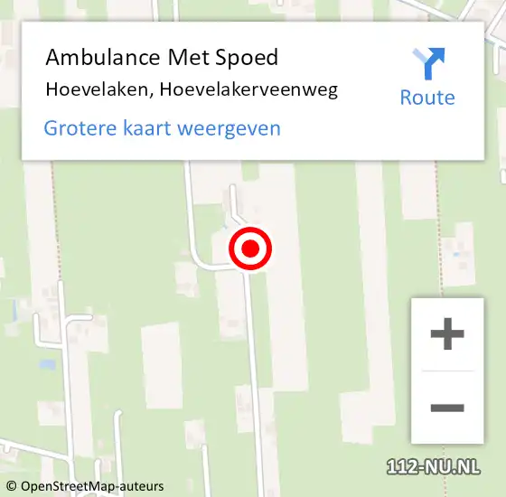 Locatie op kaart van de 112 melding: Ambulance Met Spoed Naar Hoevelaken, Hoevelakerveenweg op 14 februari 2022 12:59