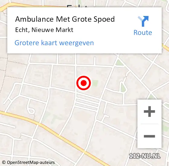 Locatie op kaart van de 112 melding: Ambulance Met Grote Spoed Naar Echt, Nieuwe Markt op 14 februari 2022 13:06