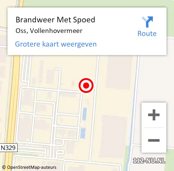 Locatie op kaart van de 112 melding: Brandweer Met Spoed Naar Oss, Vollenhovermeer op 14 februari 2022 13:10