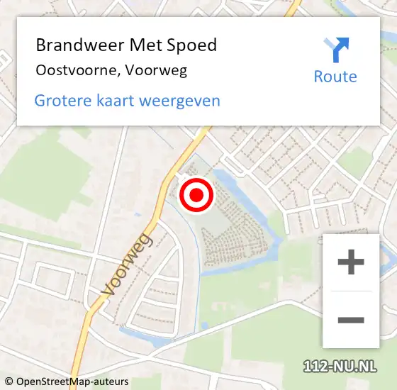 Locatie op kaart van de 112 melding: Brandweer Met Spoed Naar Oostvoorne, Voorweg op 14 februari 2022 14:54