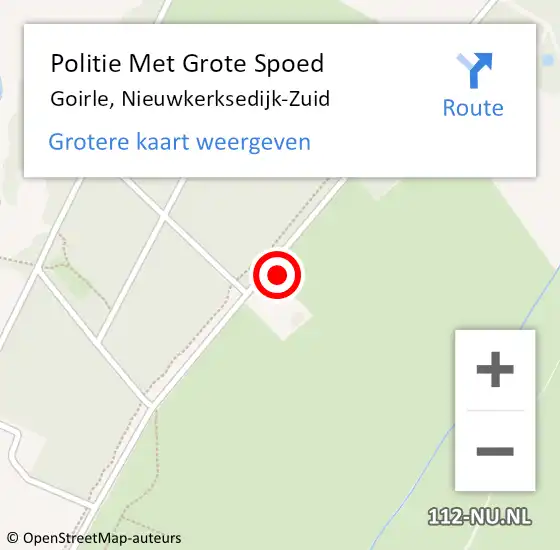 Locatie op kaart van de 112 melding: Politie Met Grote Spoed Naar Goirle, Nieuwkerksedijk-Zuid op 14 februari 2022 15:08