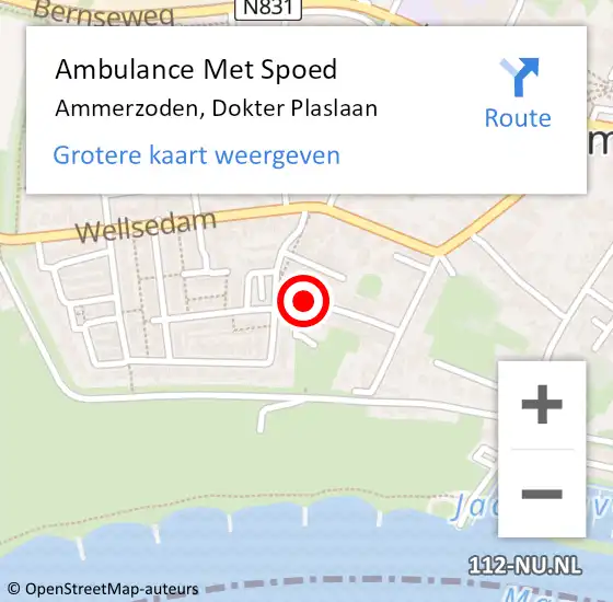 Locatie op kaart van de 112 melding: Ambulance Met Spoed Naar Ammerzoden, Dokter Plaslaan op 14 februari 2022 15:19