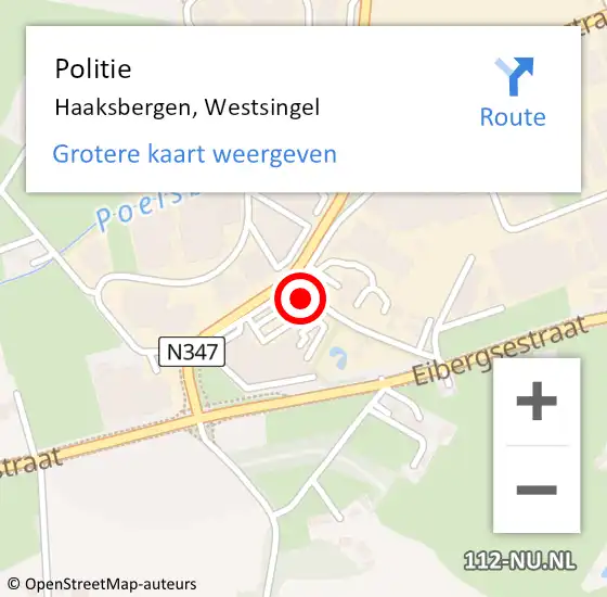 Locatie op kaart van de 112 melding: Politie Haaksbergen, Westsingel op 14 februari 2022 15:33