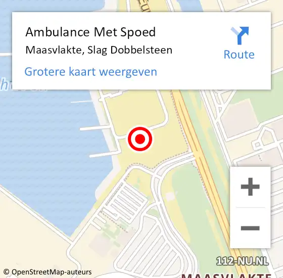 Locatie op kaart van de 112 melding: Ambulance Met Spoed Naar Maasvlakte, Slag Dobbelsteen op 14 februari 2022 16:19