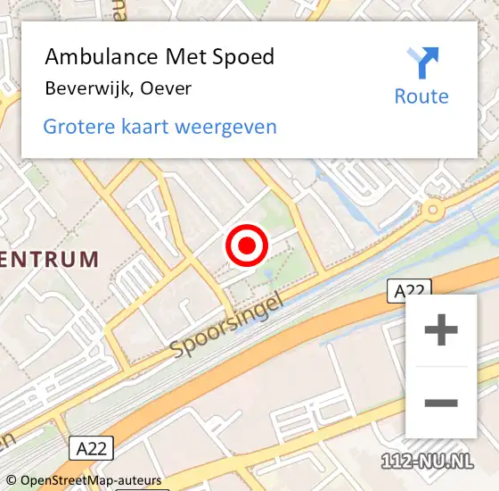 Locatie op kaart van de 112 melding: Ambulance Met Spoed Naar Beverwijk, Oever op 14 februari 2022 16:31