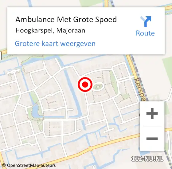 Locatie op kaart van de 112 melding: Ambulance Met Grote Spoed Naar Hoogkarspel, Majoraan op 14 februari 2022 17:41