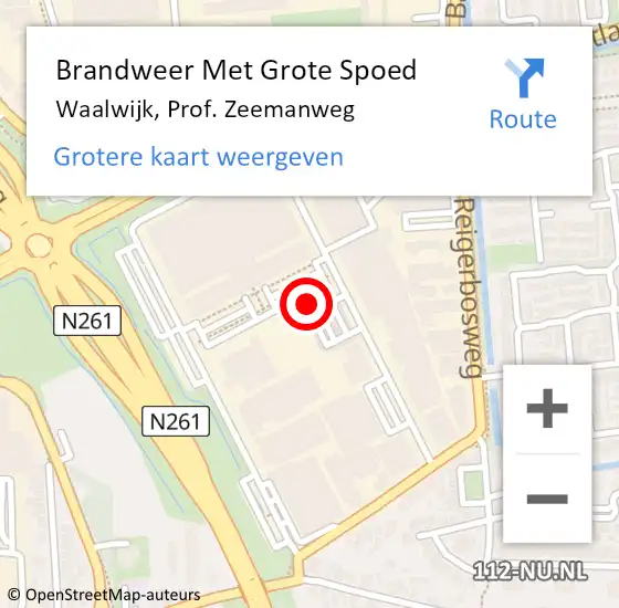 Locatie op kaart van de 112 melding: Brandweer Met Grote Spoed Naar Waalwijk, Prof. Zeemanweg op 14 februari 2022 17:52