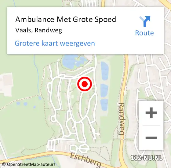 Locatie op kaart van de 112 melding: Ambulance Met Grote Spoed Naar Vaals, Randweg op 14 februari 2022 20:36