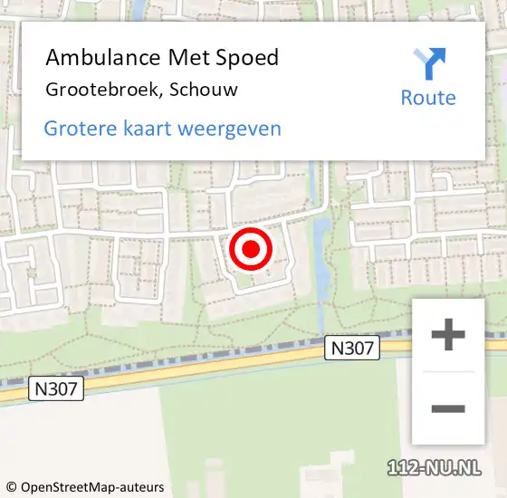 Locatie op kaart van de 112 melding: Ambulance Met Spoed Naar Grootebroek, Schouw op 14 februari 2022 23:05