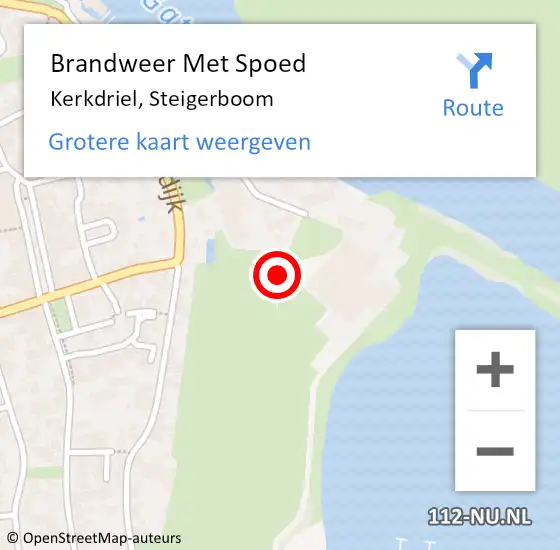 Locatie op kaart van de 112 melding: Brandweer Met Spoed Naar Kerkdriel, Steigerboom op 14 februari 2022 23:06