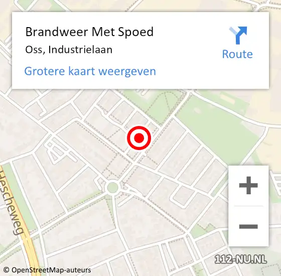 Locatie op kaart van de 112 melding: Brandweer Met Spoed Naar Oss, Industrielaan op 15 februari 2022 00:44