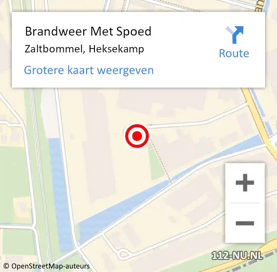 Locatie op kaart van de 112 melding: Brandweer Met Spoed Naar Zaltbommel, Heksekamp op 15 februari 2022 03:27