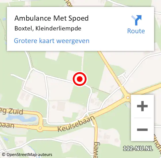 Locatie op kaart van de 112 melding: Ambulance Met Spoed Naar Boxtel, Kleinderliempde op 8 juli 2014 10:45