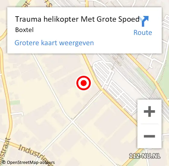 Locatie op kaart van de 112 melding: Trauma helikopter Met Grote Spoed Naar Boxtel op 15 februari 2022 08:57