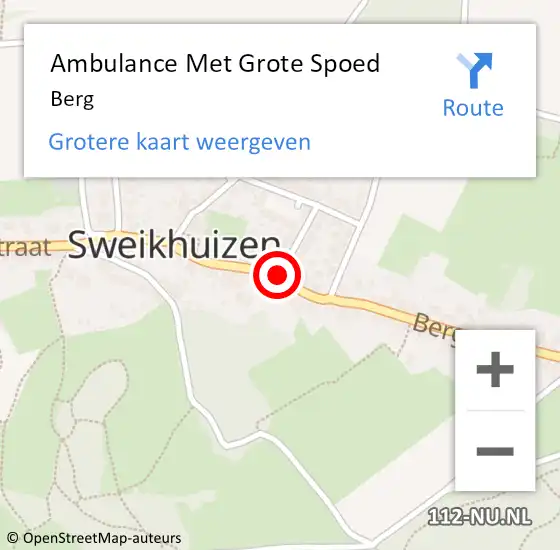 Locatie op kaart van de 112 melding: Ambulance Met Grote Spoed Naar Berg op 15 februari 2022 09:34