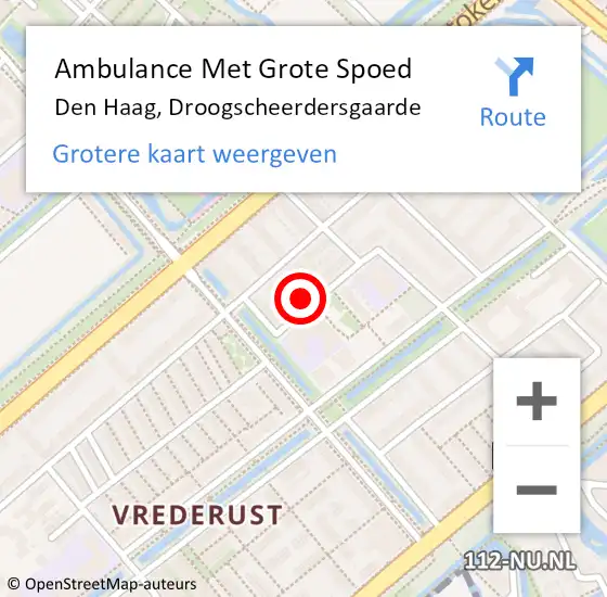 Locatie op kaart van de 112 melding: Ambulance Met Grote Spoed Naar Den Haag, Droogscheerdersgaarde op 15 februari 2022 10:19