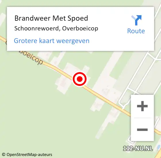 Locatie op kaart van de 112 melding: Brandweer Met Spoed Naar Schoonrewoerd, Overboeicop op 15 februari 2022 10:54