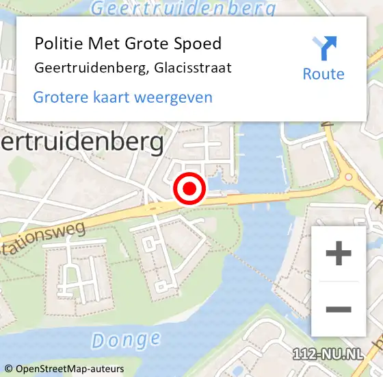 Locatie op kaart van de 112 melding: Politie Met Grote Spoed Naar Geertruidenberg, Glacisstraat op 15 februari 2022 11:44