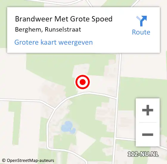 Locatie op kaart van de 112 melding: Brandweer Met Grote Spoed Naar Berghem, Runselstraat op 15 februari 2022 13:32