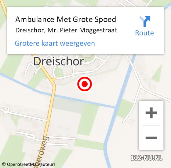 Locatie op kaart van de 112 melding: Ambulance Met Grote Spoed Naar Dreischor, Mr. Pieter Moggestraat op 8 juli 2014 11:19