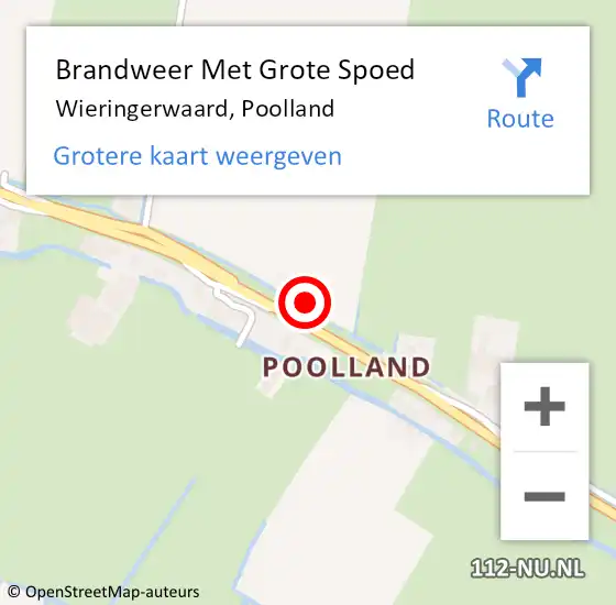 Locatie op kaart van de 112 melding: Brandweer Met Grote Spoed Naar Wieringerwaard, Poolland op 15 februari 2022 14:37